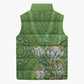 Africa King Proteas Dashiki Motif Sleeveless Puffer Jacket Green Style