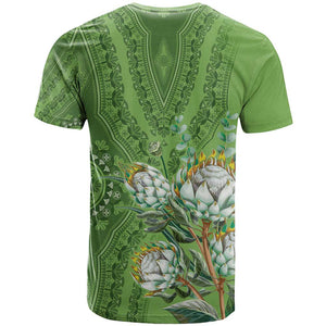 Afro King Proteas Dashiki Motif T shirt Green Style