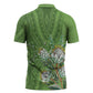 Africa King Proteas Dashiki Motif Zipper Polo Shirt Green Style