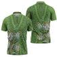 Africa King Proteas Dashiki Motif Zipper Polo Shirt Green Style