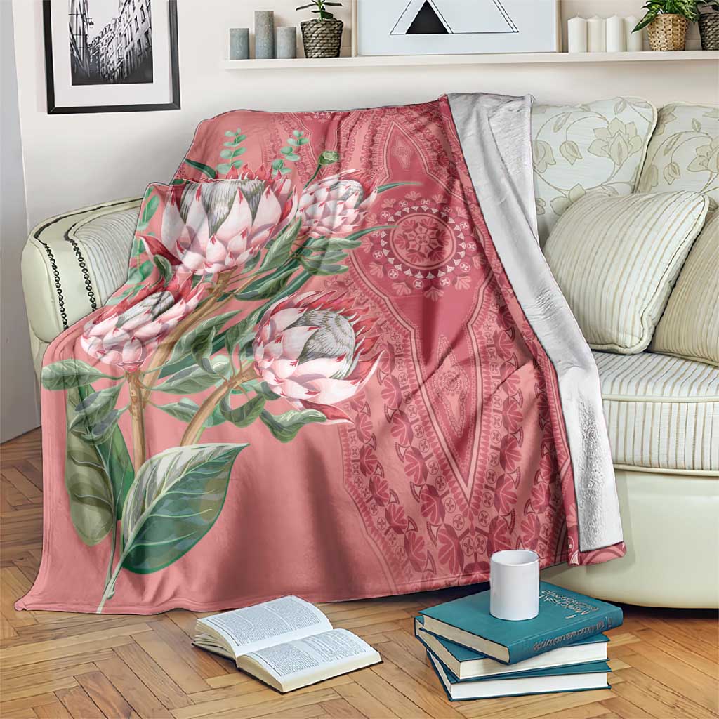 Afro King Proteas Dashiki Motif Blanket Peach Style