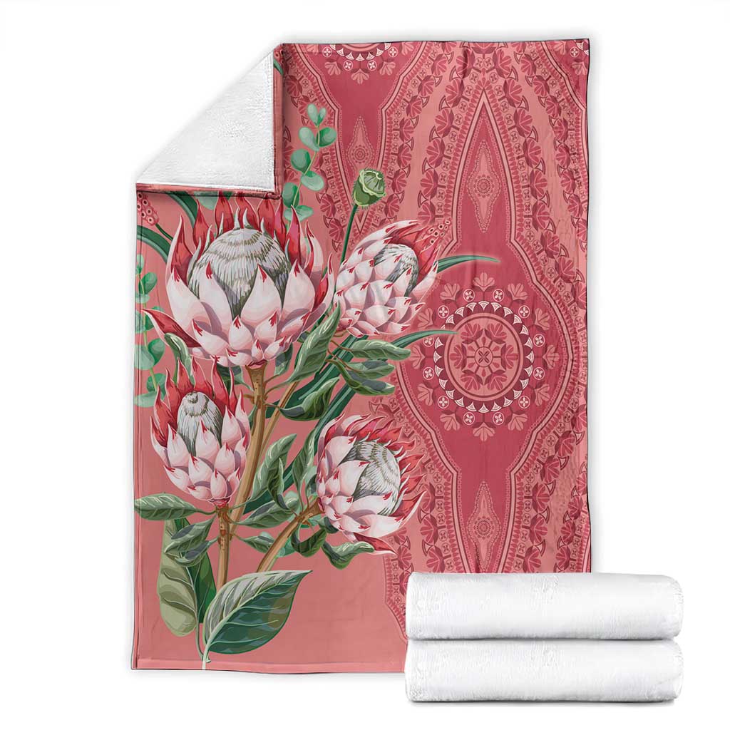 Afro King Proteas Dashiki Motif Blanket Peach Style