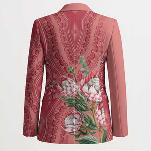Africa King Proteas Dashiki Motif Blazer Peach Style
