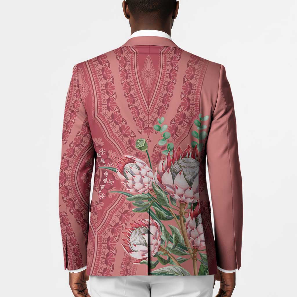 Africa King Proteas Dashiki Motif Blazer Peach Style