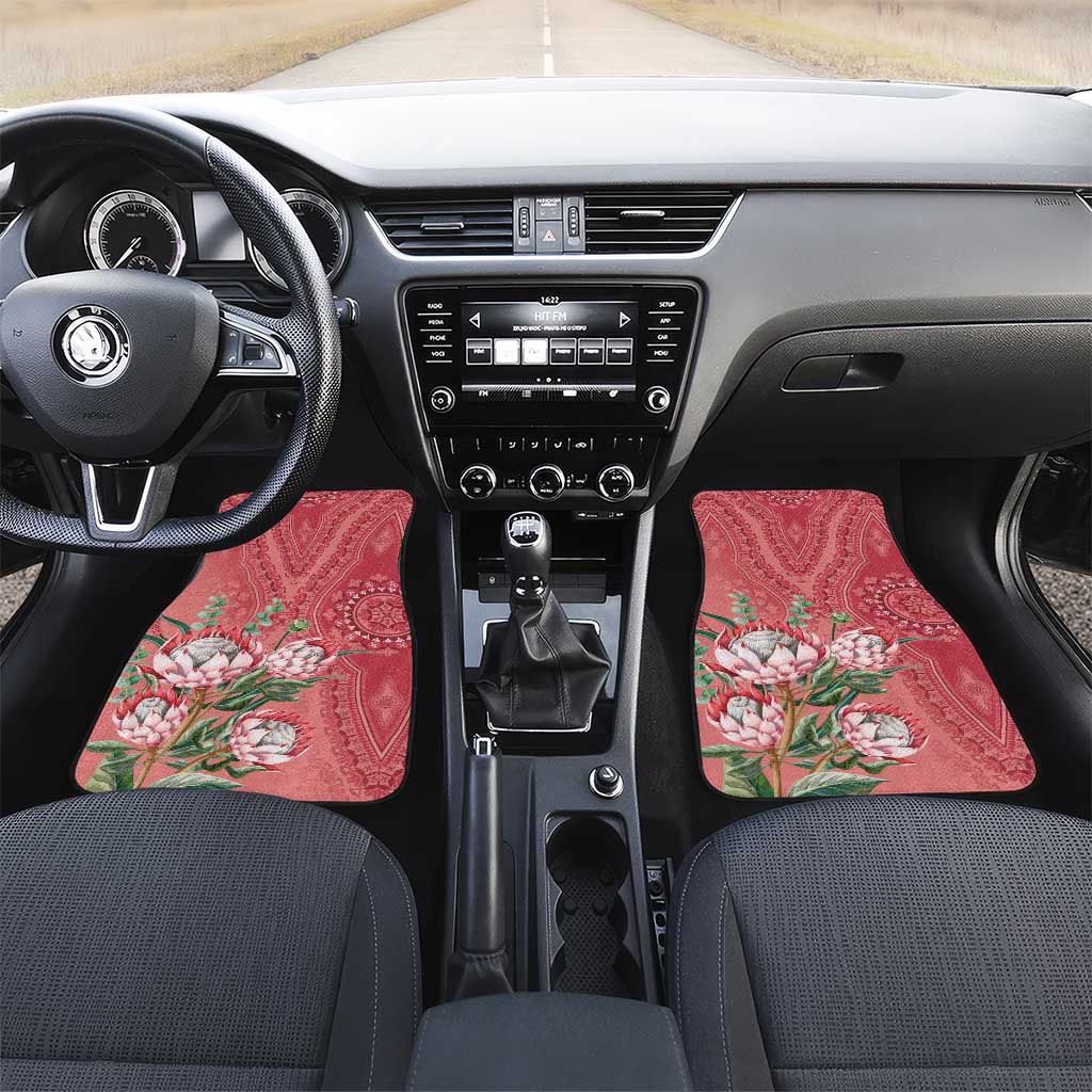 Afro King Proteas Dashiki Motif Car Mats Peach Style