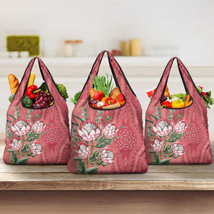 Afro King Proteas Dashiki Motif Grocery Bag Peach Style