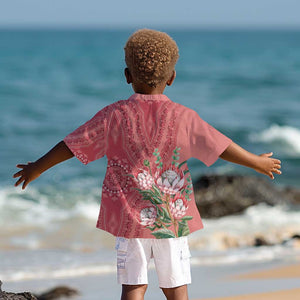 Afro King Proteas Dashiki Motif Kid Hawaiian Shirt Peach Style