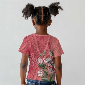 Afro King Proteas Dashiki Motif Kid T shirt Peach Style