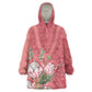 Afro King Proteas Dashiki Motif KId Wearable Blanket Hoodie Peach Style