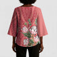 Africa King Proteas Dashiki Motif Kimono Sleeve Blouse Peach Style