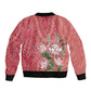 Afro King Proteas Dashiki Motif Sleeve Zip Bomber Jacket Peach Style