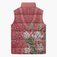 Africa King Proteas Dashiki Motif Sleeveless Puffer Jacket Peach Style