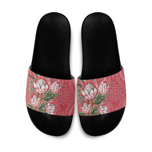 Africa King Proteas Dashiki Motif Slide Sandals Peach Style
