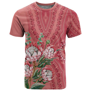Afro King Proteas Dashiki Motif T shirt Peach Style