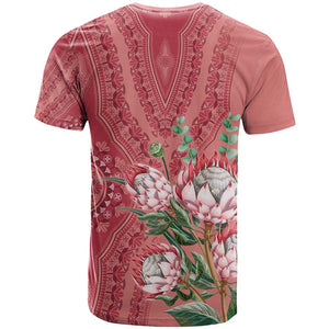 Afro King Proteas Dashiki Motif T shirt Peach Style