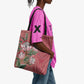 Africa King Proteas Dashiki Motif Tote Bag Peach Style