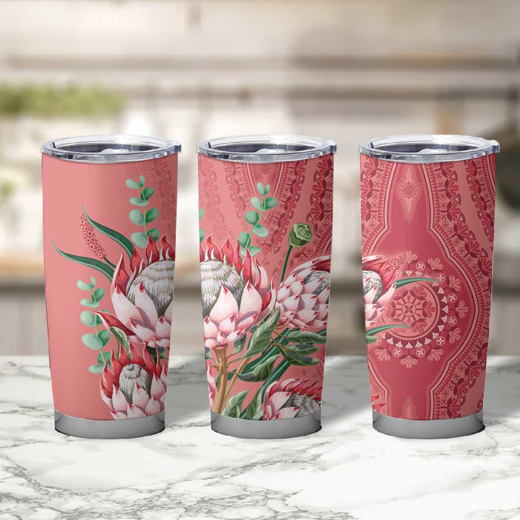 Afro King Proteas Dashiki Motif Tumbler Cup Peach Style