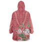 Afro King Proteas Dashiki Motif Wearable Blanket Hoodie Peach Style
