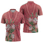 Africa King Proteas Dashiki Motif Zipper Polo Shirt Peach Style