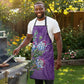 Africa King Proteas Dashiki Motif Apron Violet Style