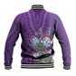 Afro King Proteas Dashiki Motif Baseball Jacket Violet Style LT9