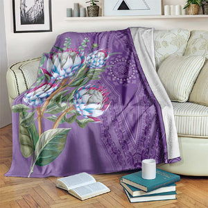 Afro King Proteas Dashiki Motif Blanket Violet Style