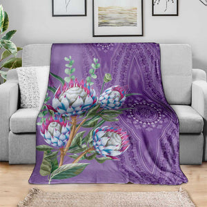 Afro King Proteas Dashiki Motif Blanket Violet Style