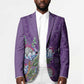 Africa King Proteas Dashiki Motif Blazer Violet Style