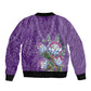 Afro King Proteas Dashiki Motif Bomber Jacket Violet Style