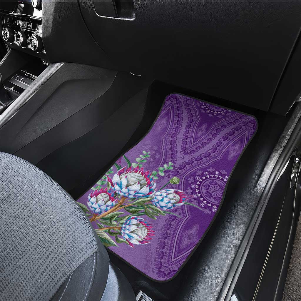 Afro King Proteas Dashiki Motif Car Mats Violet Style