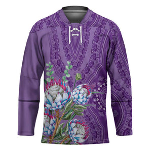Africa King Proteas Dashiki Motif Hockey Jersey Violet Style