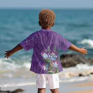 Afro King Proteas Dashiki Motif Kid Hawaiian Shirt Violet Style