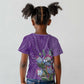 Afro King Proteas Dashiki Motif Kid T shirt Violet Style