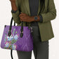 Africa King Proteas Dashiki Motif Leather Bag Violet Style