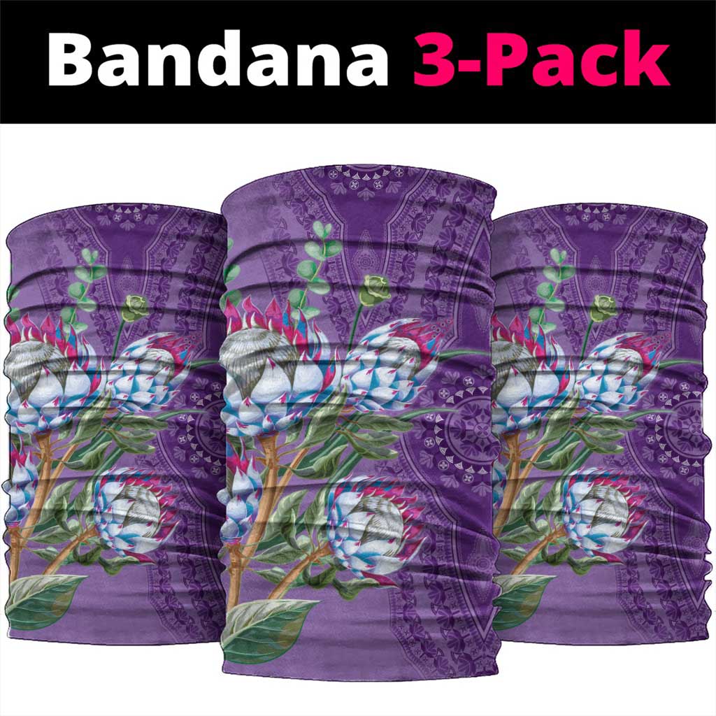 Afro King Proteas Dashiki Motif Neck Gaiter Violet Style LT9