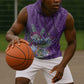 Afro King Proteas Dashiki Motif Sleeveless Hoodie Violet Style - African Pride