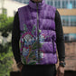 Africa King Proteas Dashiki Motif Sleeveless Puffer Jacket Violet Style
