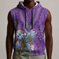 Afro King Proteas Dashiki Motif Sleeveless Zip Hoodie Violet Style - African Pride