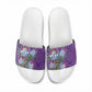 Africa King Proteas Dashiki Motif Slide Sandals Violet Style