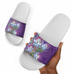 Africa King Proteas Dashiki Motif Slide Sandals Violet Style