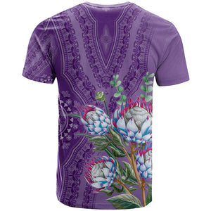 Afro King Proteas Dashiki Motif T shirt Violet Style