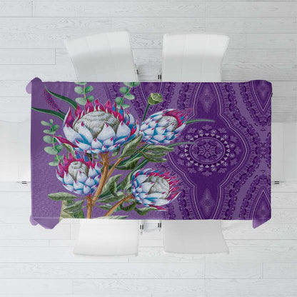 Afro King Proteas Dashiki Motif Tablecloth Violet Style