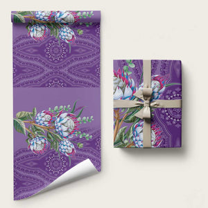 Africa King Proteas Dashiki Motif Wrapping Paper Violet Style - African Pride