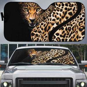 Africa Leopard Skin Pattern Auto Sun Shade Version 01