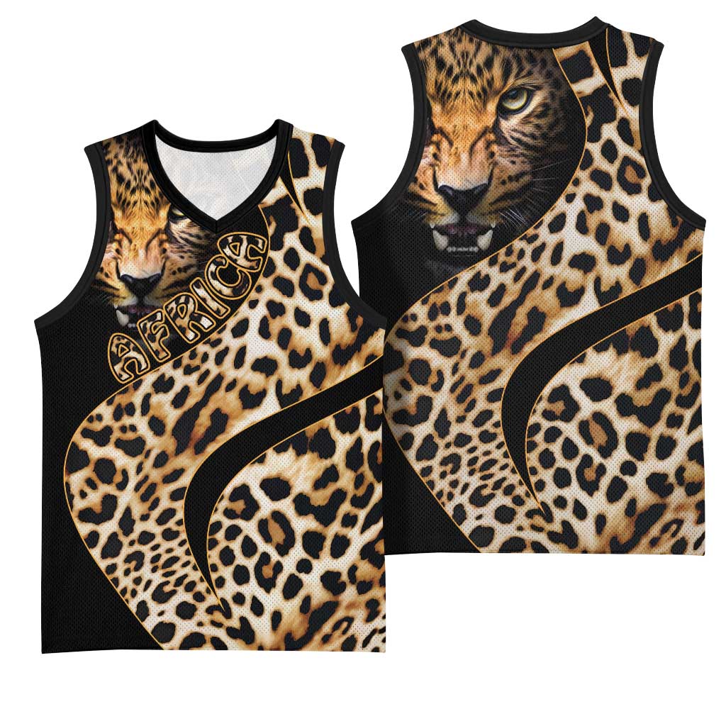 Afro Leopard Skin Pattern Basketball Jersey Version 01 - African Pride