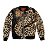Afro Leopard Skin Pattern Bomber Jacket Version 01