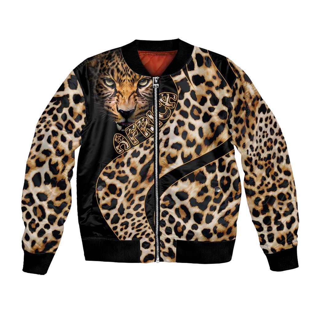 Afro Leopard Skin Pattern Bomber Jacket Version 01