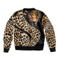 Afro Leopard Skin Pattern Bomber Jacket Version 01