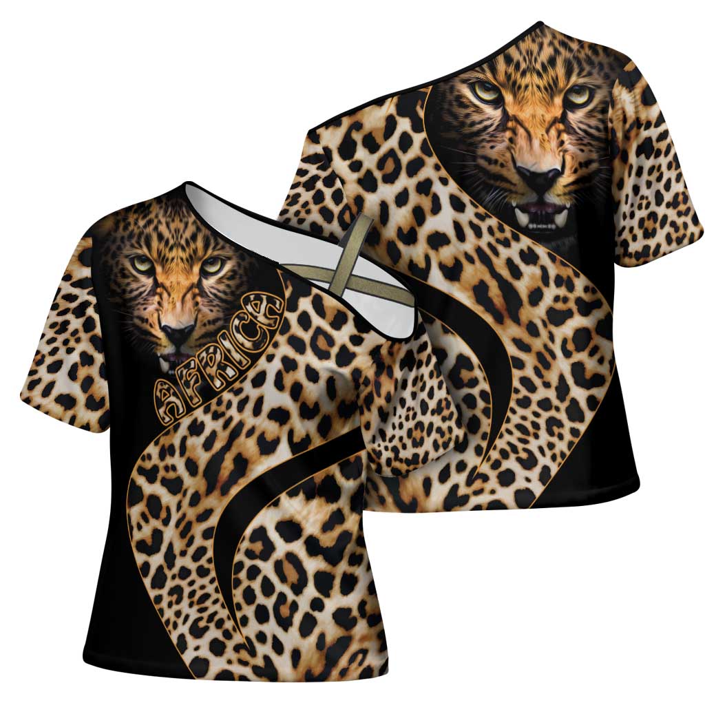Africa Leopard Skin Pattern Cross Shoulder Shirt Version 01