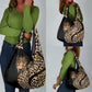 Afro Leopard Skin Pattern Grocery Bag Version 01